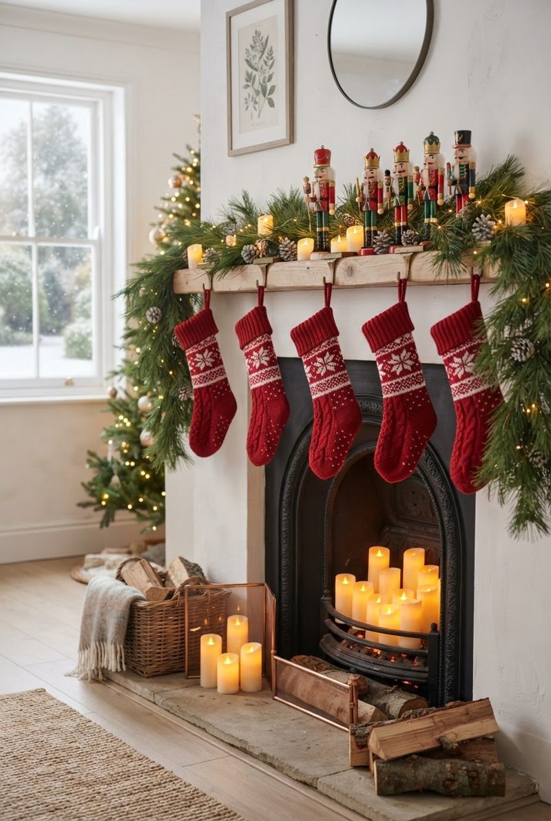 Christmas Mantle Decor Ideas (AI-generated illustration)