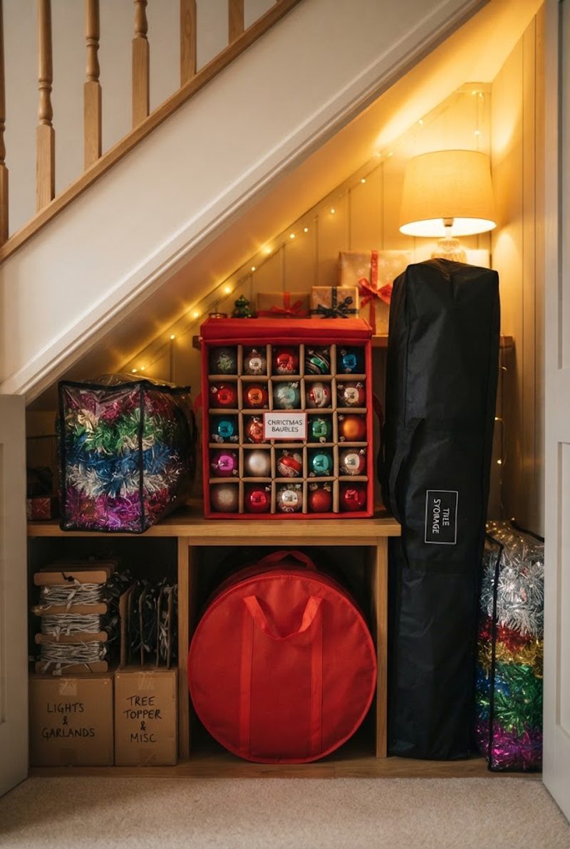 Christmas Storage Ideas That Actually Work (AI-generated illustration)